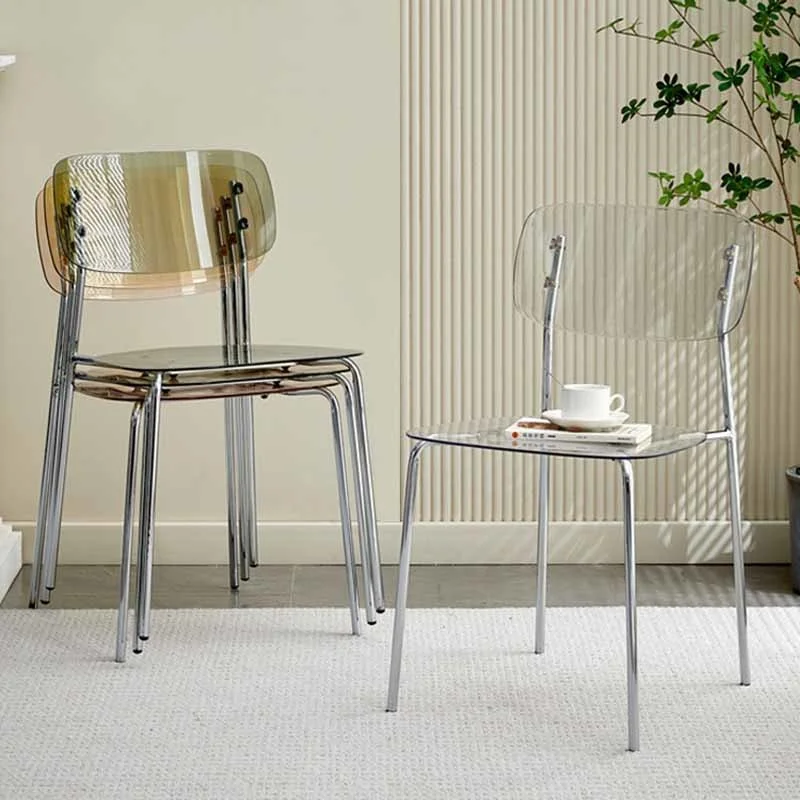 

Plastic Desk Dining Chairs Nordic Relaxing Transparent Computer Acrylic Design Chair Cafe Office Sandalye Home Furniture XY50DC