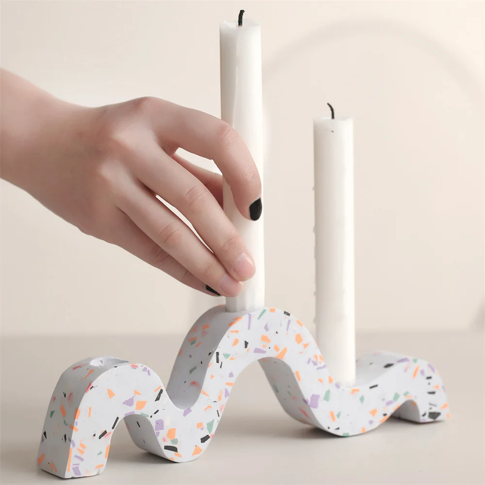 Волнистый силиконовый подсвечник форма сделай сам бетонный с несколькими