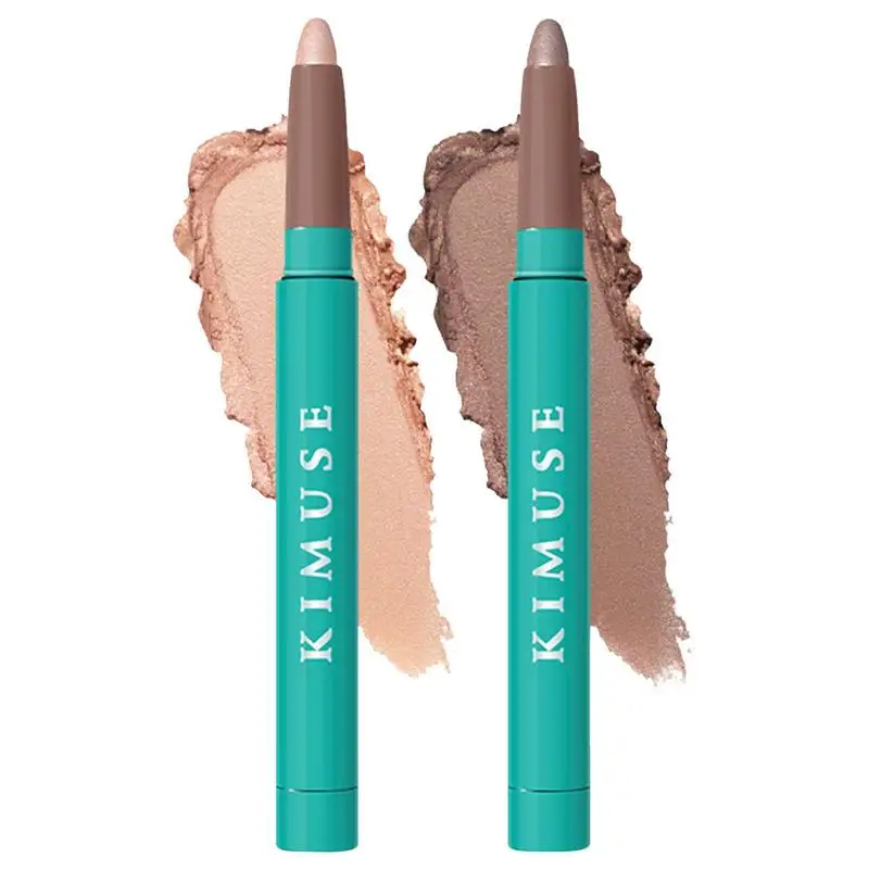 

Matte Shimmer Eyeshadow Crayon 2PCS Eyeshadow Stick Waterproof Eye Shadow Pen Highlighter Cream Pencil Women Femal Beauty