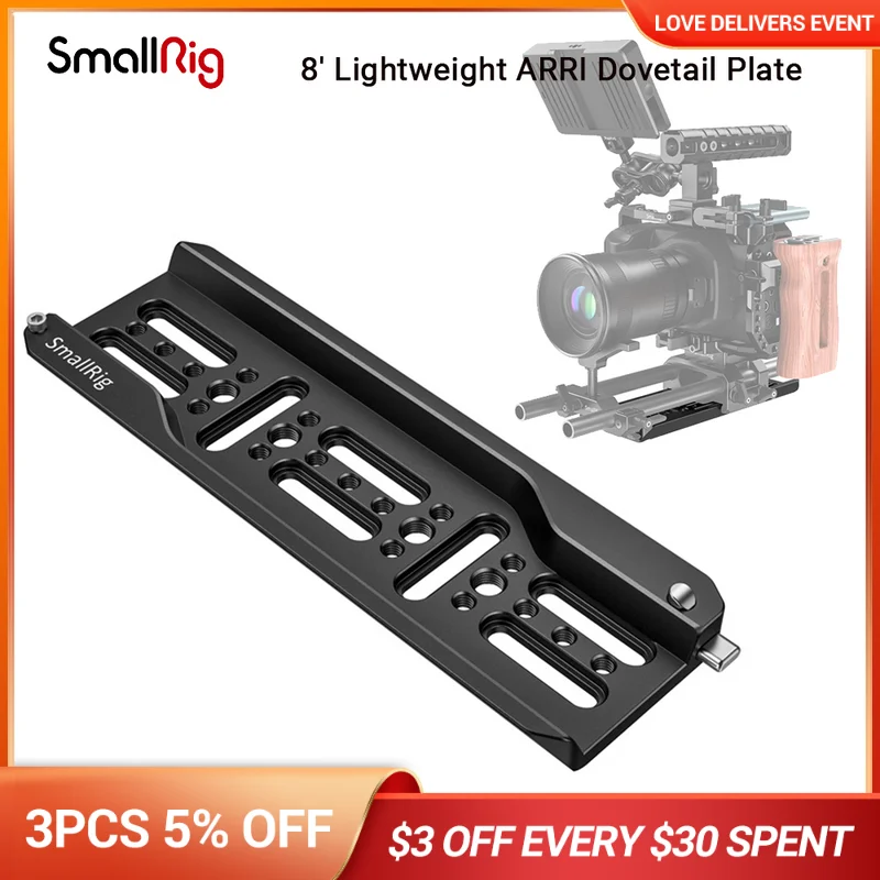 

SmallRig 8 ''легкая пластина ARRI с ласточкиным хвостом и несколькими резьбовыми отверстиями для крепления штатива цифровой зеркальной камеры-2304