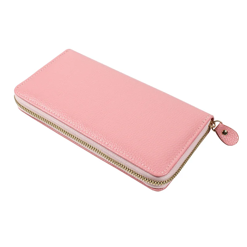 Free Personalization Leather Wallet for Women Fashion Pebble Grain Handbag Multi-Cards Large Capacity Bag Coin Purse Gift Idea