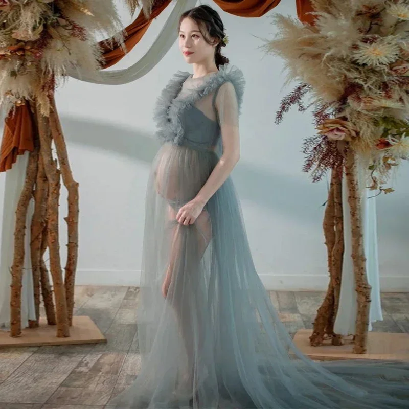 Зеленые платья для беременных Одежда длинное платье женщин Сексуальная