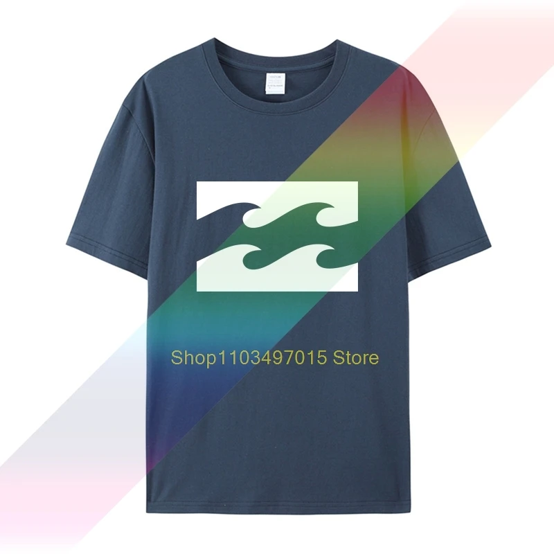 Мужская футболка Billa Bong Повседневная хлопковая с коротким рукавом и круглым