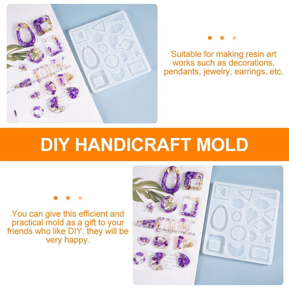 Earring Pendant Mold Jewelry DIY Silicone Making Crystal Epoxy Hanging Adornment