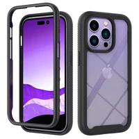 shockproof transparent case for iphone 14 pro max iphone14 max case pc tpu two layer structure full protection cover fundas