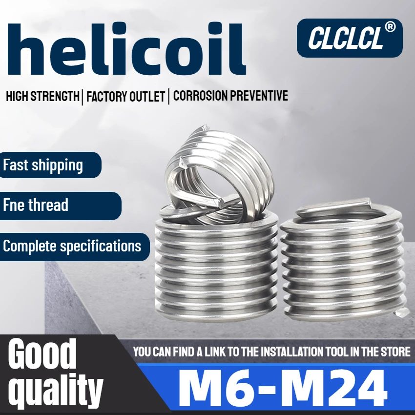 

M6M7X0.75-M22X1.5-fine tooth wire insertion sleeve, stainless steel 304, screw bushing, Helicoil, thread repair inserts
