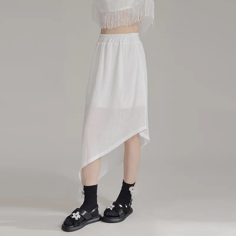 Женская трикотажная юбка асимметричного покроя модная дизайнерская летняя в