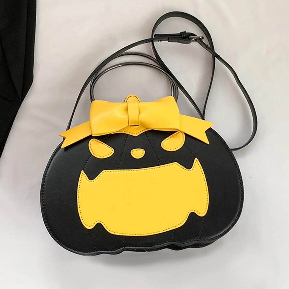 

Women Pumpkin Crossbody Bag Zipper Ring Top Handle Bag Novelty Leather Tote Bag Versatile Halloween Goodie Gift Bag