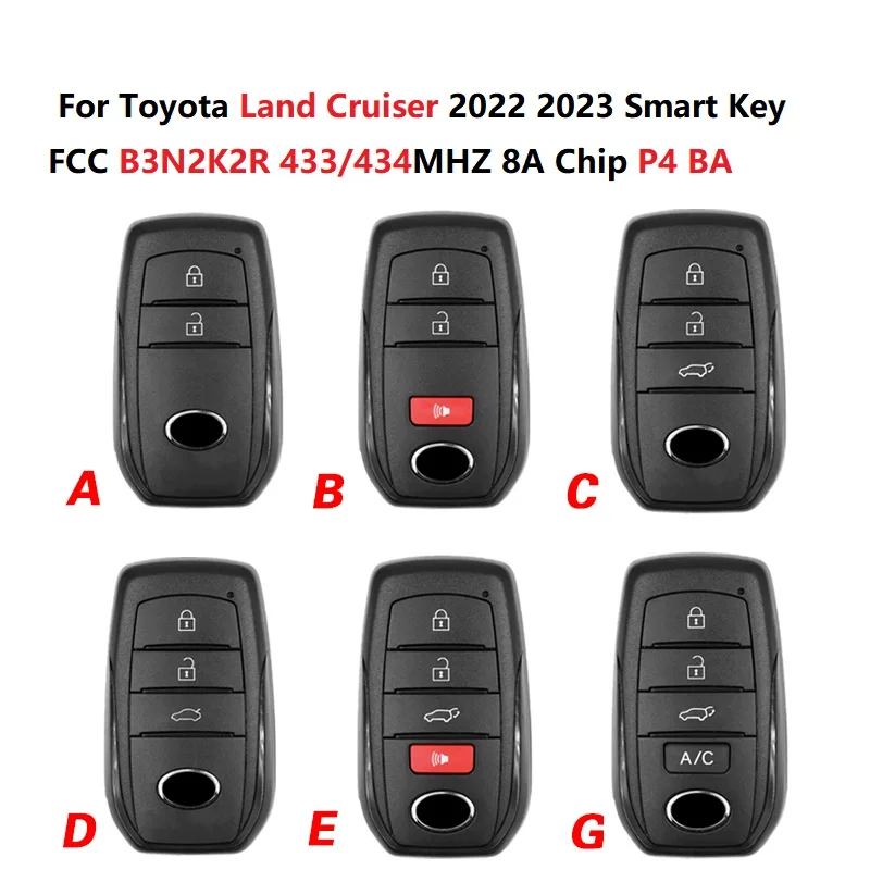 Чип CN007334 FCC B3N2K2R 433/434 8A P4 BA для Toyota Land Cruiser 2022 2023 смарт-ключ PN 8990H-60540/8990H-30220
