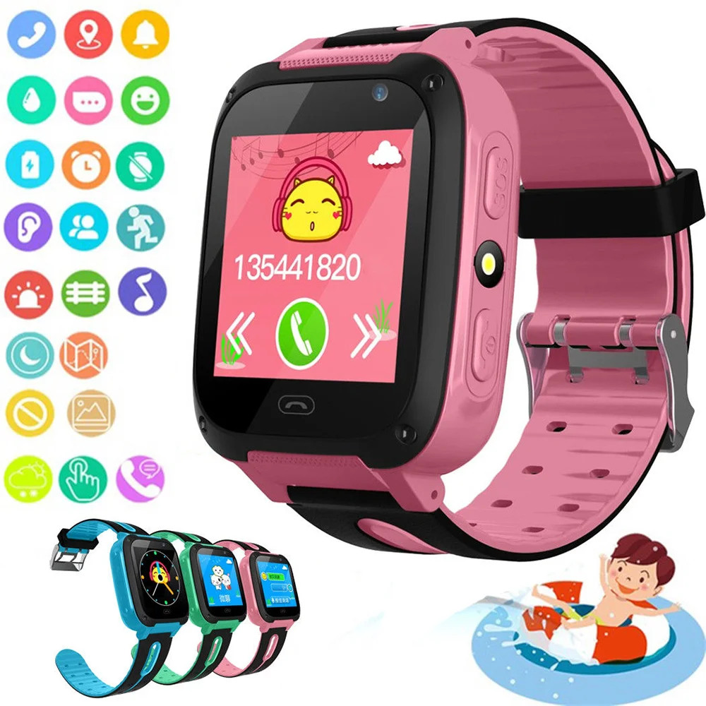 New Children Smart Watch Waterproof Dial Call Smartwatch GPS Antil-lost Location Tracker Kids Phone Watch For Boys Girls Gifts