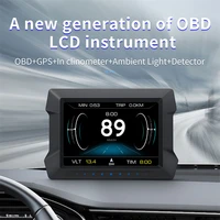 p22 dual system auto hud up display car projector alarm obd2 gps slope tilt meter speedometer windshield electronic accessories