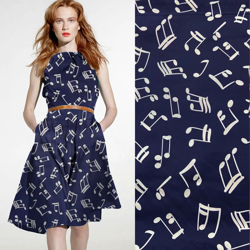 

Mulberry Silk Twill Satin Printed Fabric Brand Fashion Design for Dress Drape Cloth Diy Sewing by the Mater Natural Organic