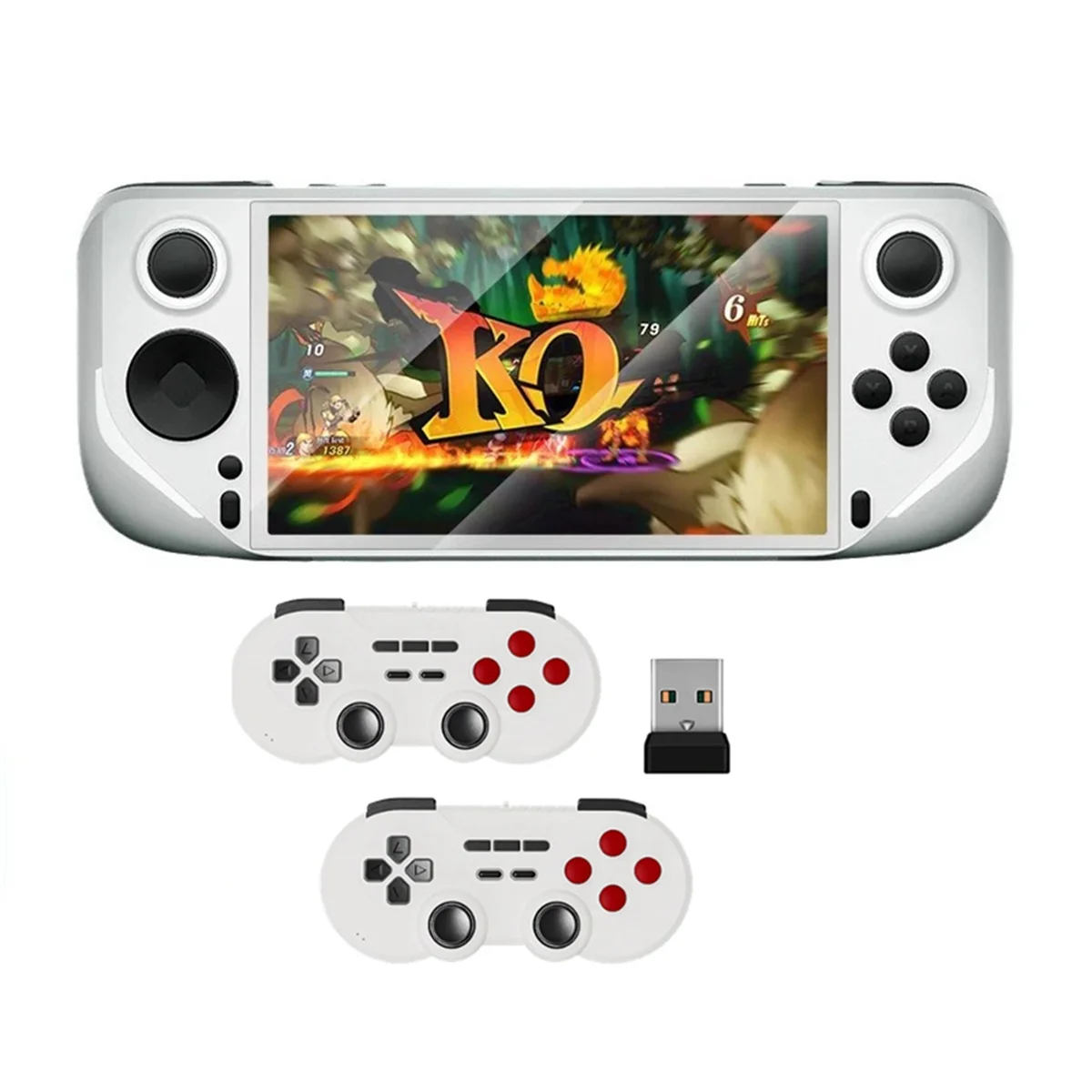 Портативная игровая консоль T35C E6, 64 ГБ, 10000 + игра, 5 дюймов, с двойным беспроводным контроллером 2,4G, поддержка PS1 N64 B (art.: 3920cfcd7d16e) - 3920cfcd7d16e
