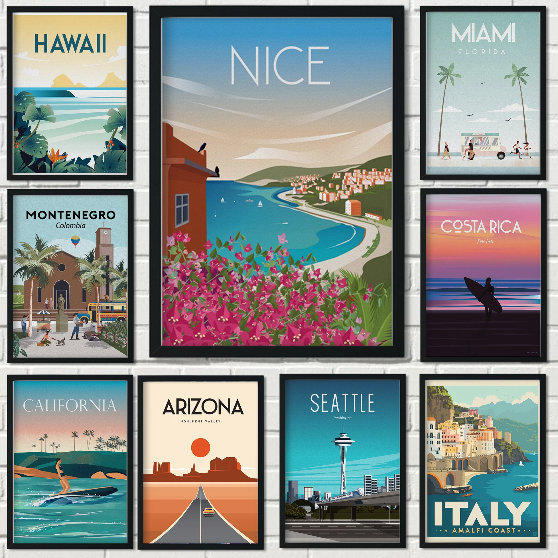 Плакат Кейптаун из Южной Африки, Постер для путешествий в Коста-Рике, пейзаж из олова, винтажный, гавайский, Майами, oulu, украшение на стену