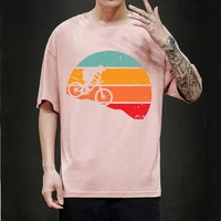 summer high quality men cycling print loose casual t shirt fashion aesthetic couple korean cotton short sleeve tops