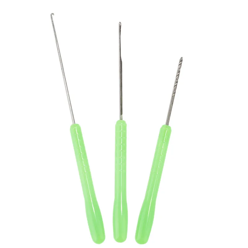 Fishing Boilie Drill NeedlesGreen Stainless Steel Baiting Needle Tool Carp Rigs Splicing Making Tools Loading