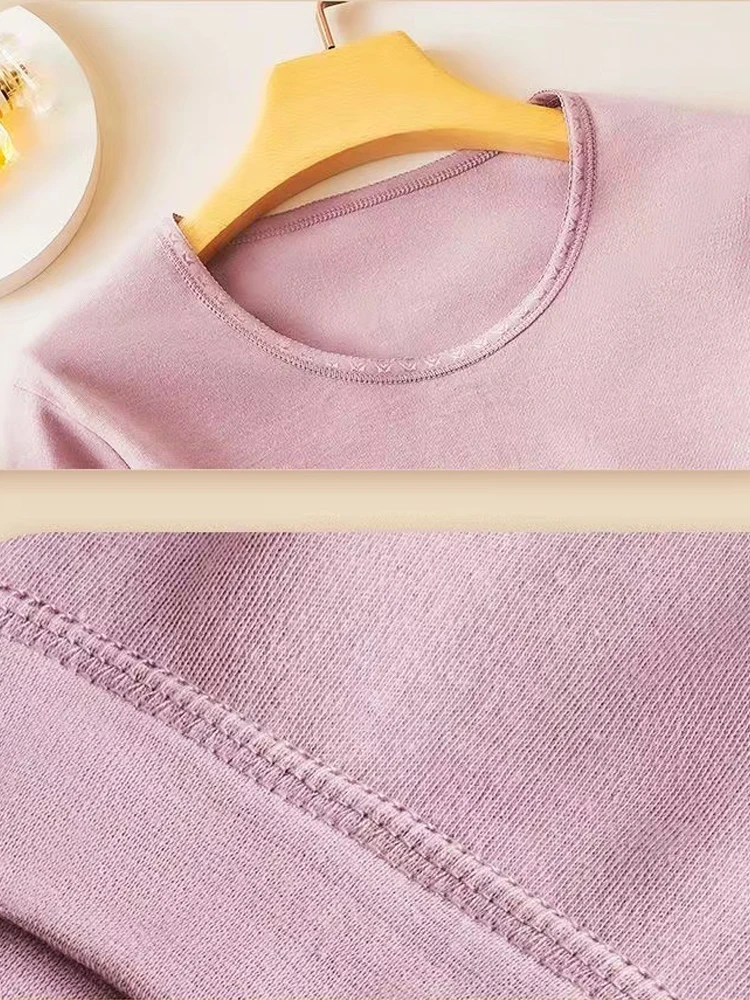 Комплект женского термобелья из 100% хлопка бесшовный топ и штаны эластичные