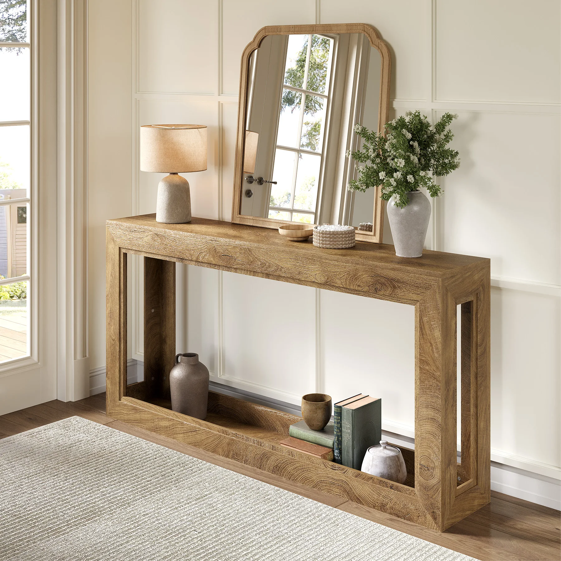 Фото #   Узкий консольный столик 63 дюйма, длинный столик для дивана, столик для прихожей, гостиной, входной зоны, фойе №1