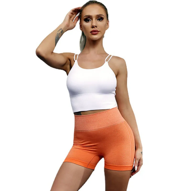 

Women 2022 summer and autumn new sports fitness sexy camisole vest solid color pit strip slim T-shirt polyester material