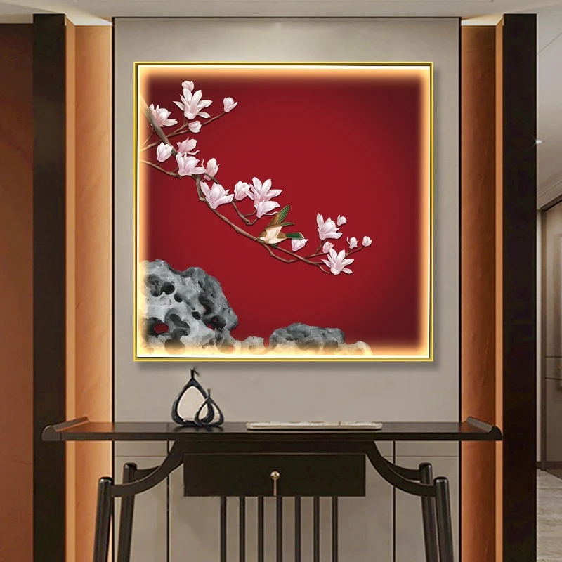 

Modern Chinese Style Square USB Rechargeable Lamp Glow Indoor Mural Light For Living Room Dining Room Kitchen Home Decoration