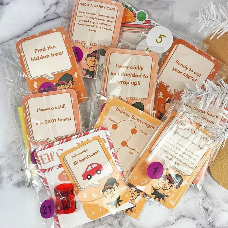 Детский календарь для приёма Рождество 24 дня Набор открыток подарки праздничный