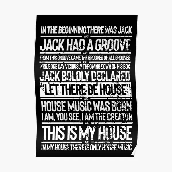 Jack Had A Groove Grunge House Music C  Poster Decoration Mural Modern Funny Decor Art Painting Room Home Vintage No Frame