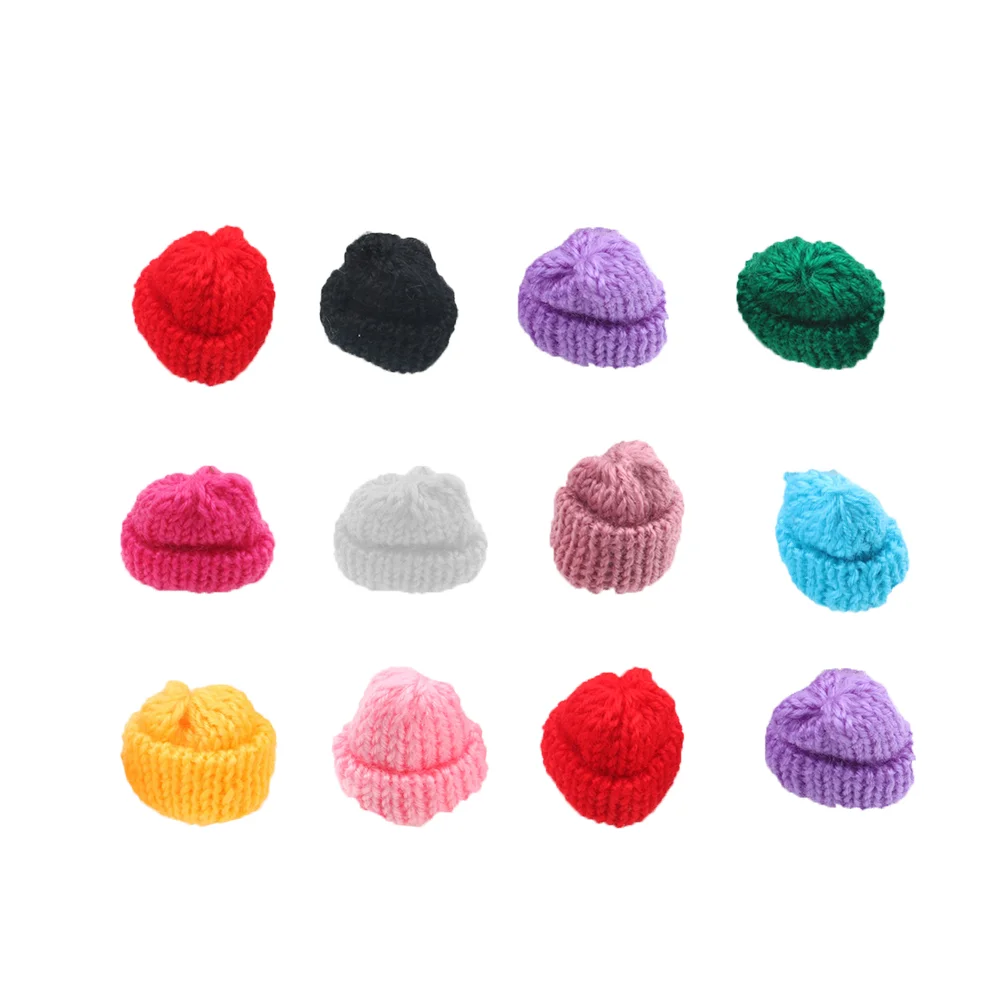 

20 PCS Mini Knitting Hat Miniature Dolls Crochet Hats Decor Miniture Decoration Accessories Clown
