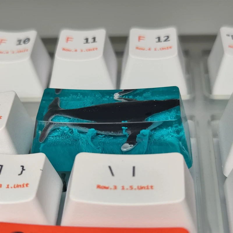 

Whale Resin Keycaps For Cherry Mx Switch Mechanical Keyboard Personality Handmade Make Backlight R4 2u Backspace Keycaps