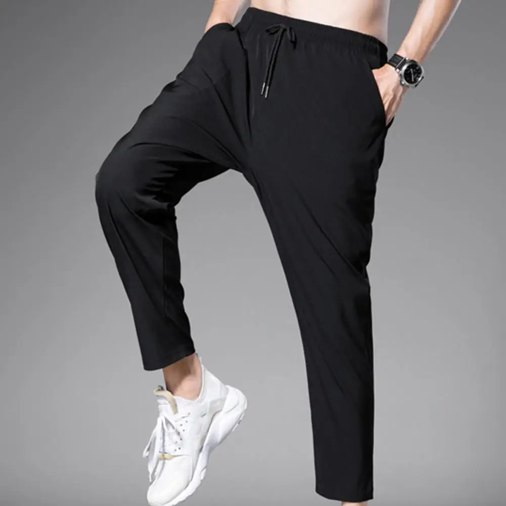 

Fashion Men Pants Drawstring Fast Drying Casual Work Outdoor Joggers Trousers Shrinkable Cuffs Joggers Trousers Streetwear