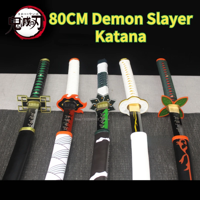 

Demon Slayer Sword 80cm Sunwheel Knife Anime Cosplay Prop Katana Model Kimetsu No Yaiba Kids Toys Boy Gift Home Christmas Decor