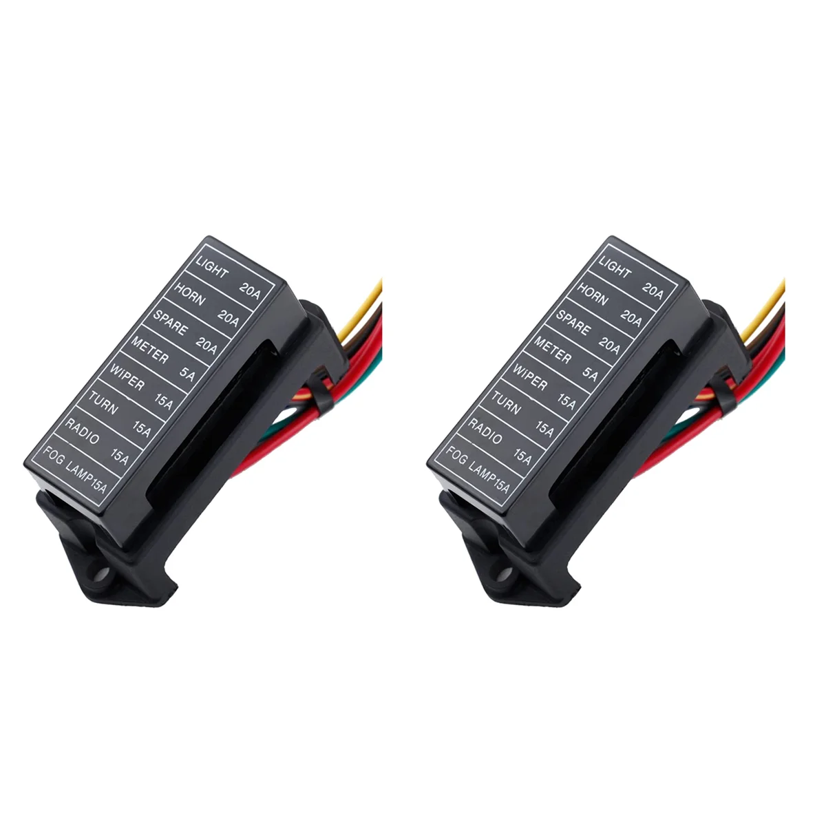 

2X 8 Way DC32V Circuit Blade FuseBox FuseBlock FuseHolder ATC ATO 2-Input 8-Ouput Wire for Bus Ship Trailer Car Coat