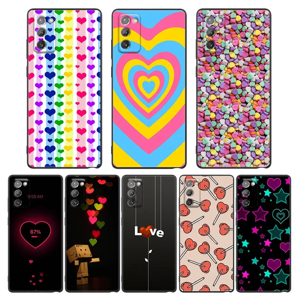 

Phone Case for Samsung Note 20 9 10 8 5G M11 M12 M30s M32 M21 M51 F41 F62 M11 Case Cover Heart Circle Images