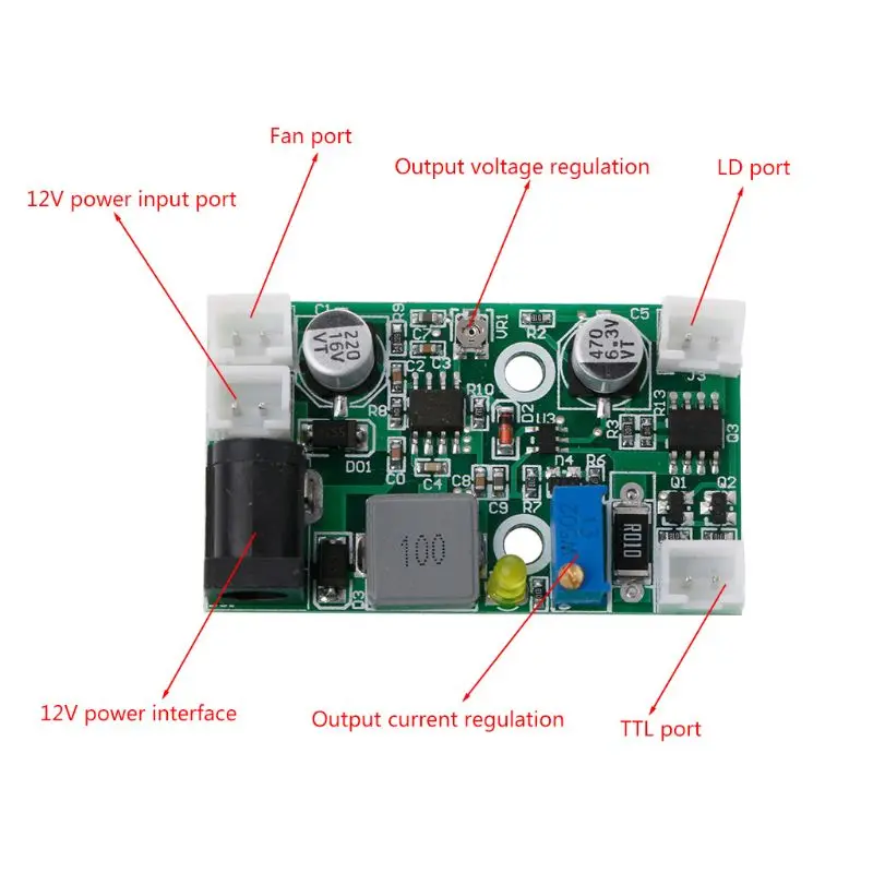 

12V TTL Step-down Laser Diode Electronic LD Power Supply Driver Board Stage