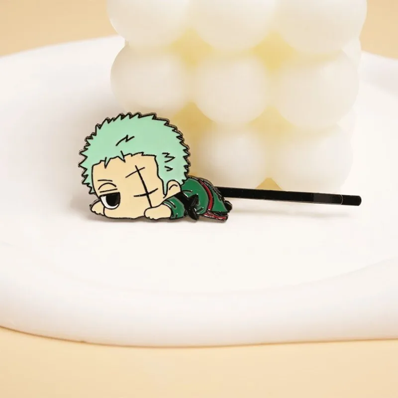 Фото Цельная обезьяна-D-Luffy Roronoa Zoro, милая заколка для волос с героями мультфильмов, хорошая цена, модная индивидуальная заколка для челки, аксессуары для волос, подарки №3