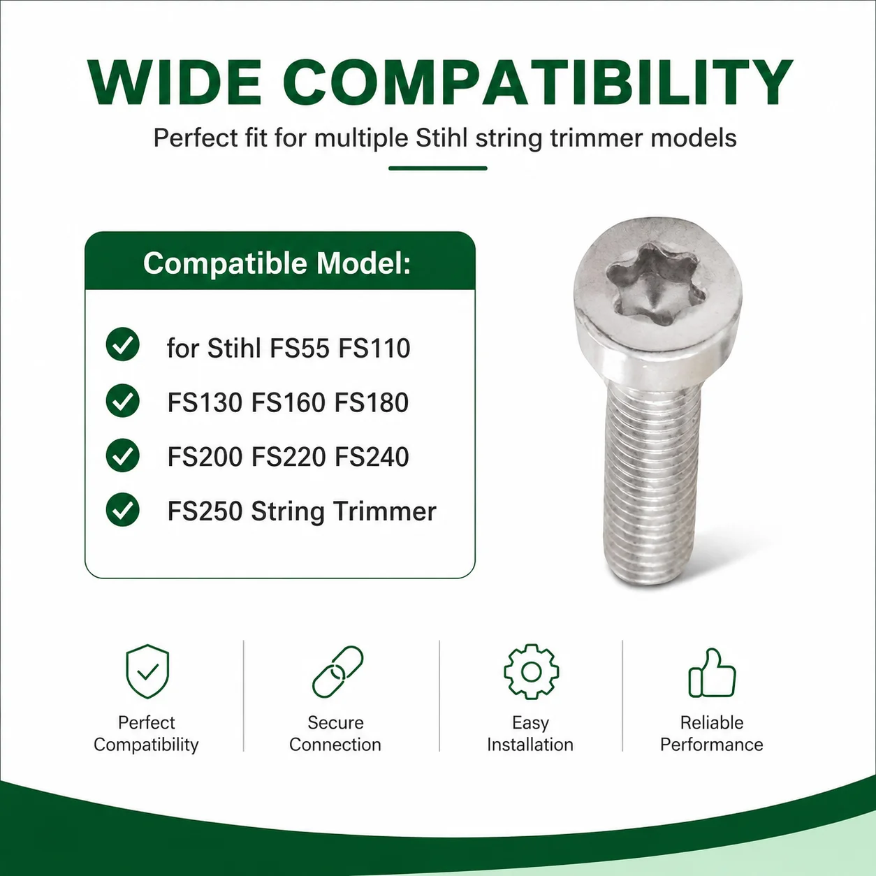 Фото 10 шт. винтов Torx Spline M5x20 мм для триммеров Stihl FS200 FS220 FS240 FS250, замена деталей 9022 371 1020, комплект запасных частей №1