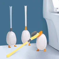 toilet brush with base creative duck shape silicone soft bristles brush with holder set bathroom cleaning tools home supplies