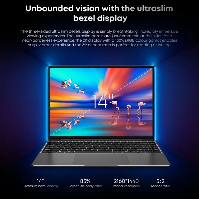 CHUWI CoreBook X Gaming Laptop 14.1 inch FHD IPS Screen Intel Six Cores i3-1215U Core UP to 3.70 Ghz Notebook 16GB RAM 512GB SSD 3