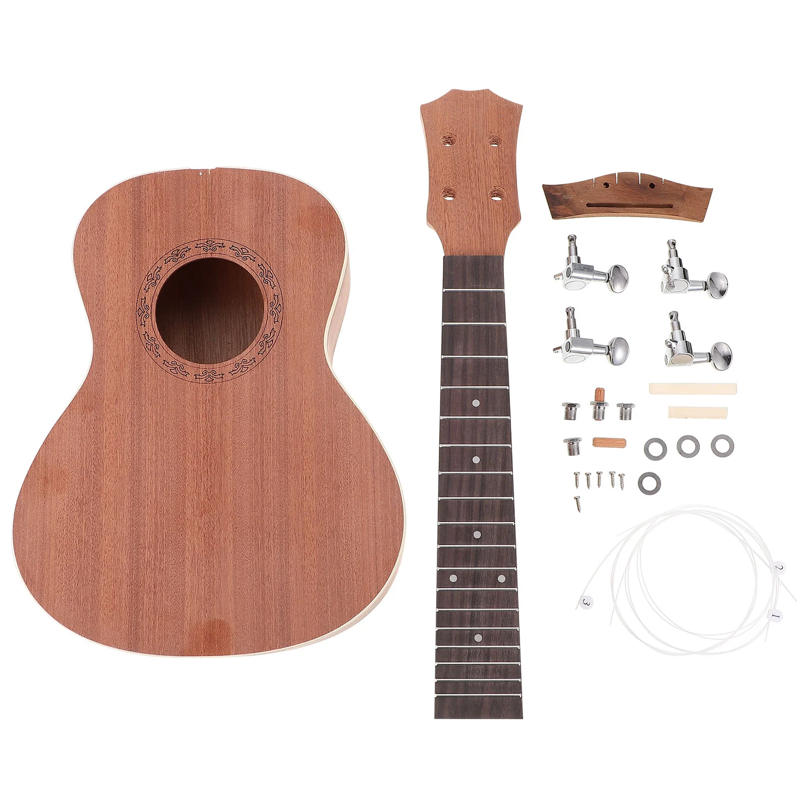 

1 Set Parent-child Playthings 23-inch Ukulele DIY Kit Handmade Materials (Assorted Color)