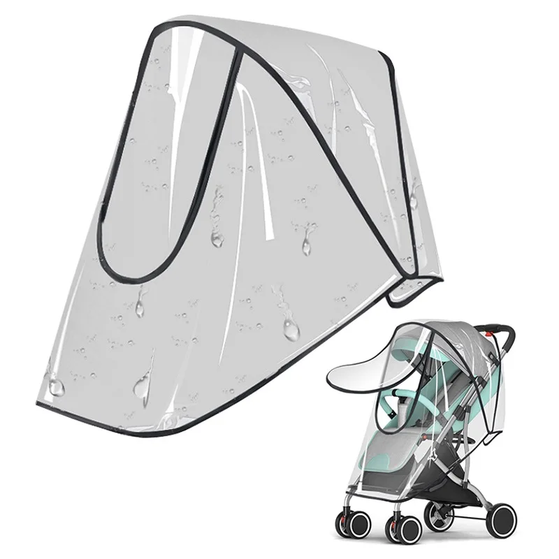 

Universal Stroller Rain Cover Baby Car Weather Wind Sun Shield Transparent Breathable Trolley Umbrella Raincoat Accessories