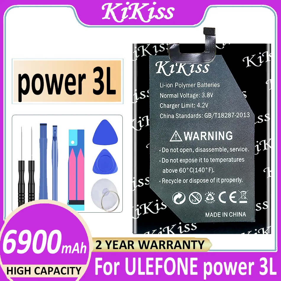 

Original KiKiss Battery power 3L (V546597P) 6900mAh for ULEFONE power 3L Bateria