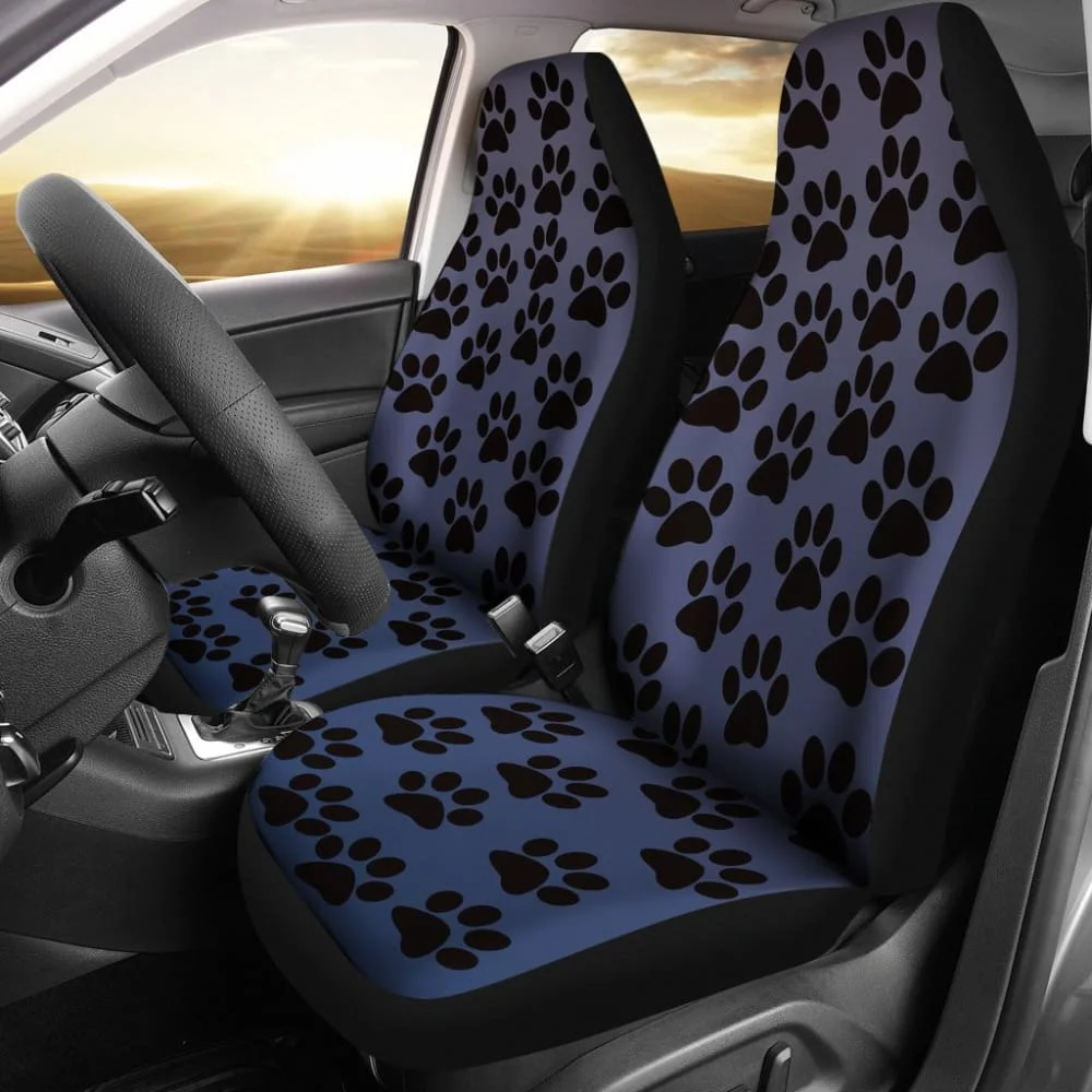 

Paw Print Car Seat Covers Blue 094209,Pack of 2 Universal Front Seat Protective Cover