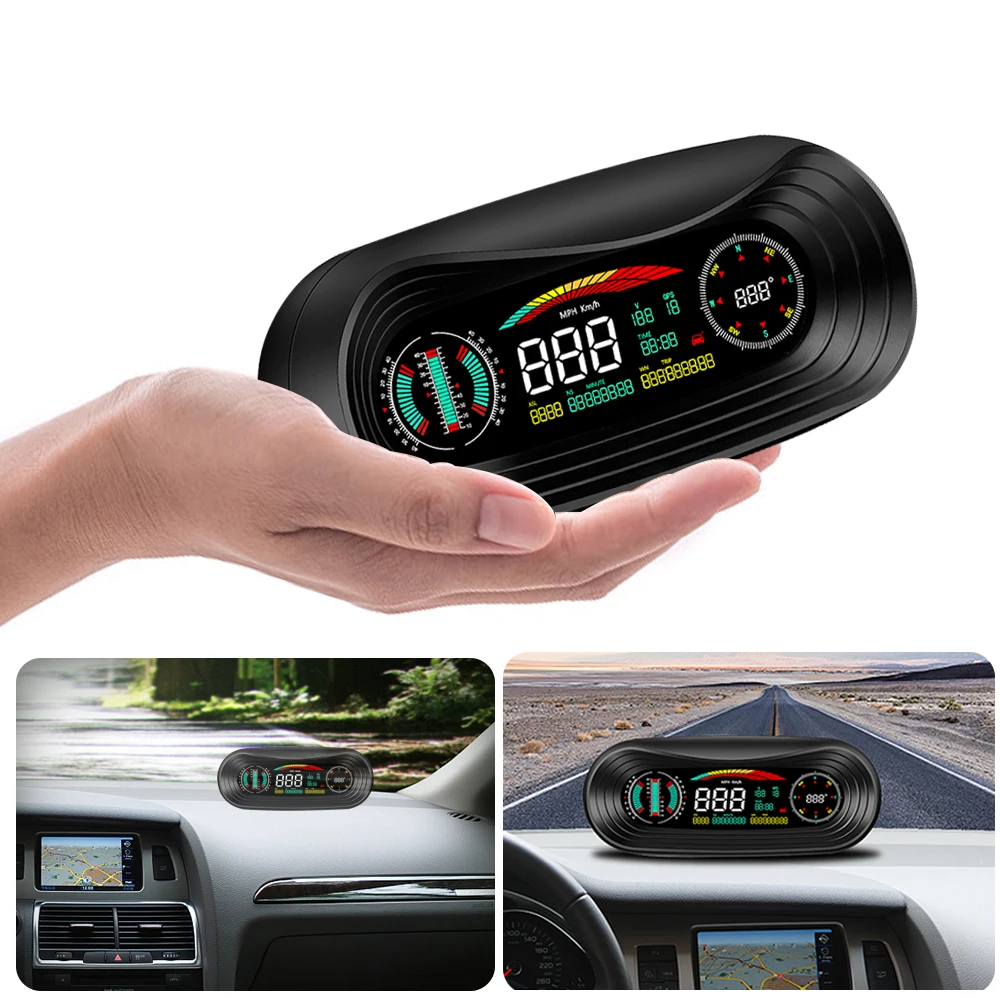 

KM/h MPH Overspeed Alarm Speedometer Car Head Up Display 5.2 inches Screen GPS HUD Digital Gauges Auto Electronics Accessories