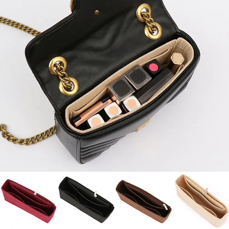 Suitable for Gucci Bag Portable Felt  Waterproof New Fashion Causal Universal Make-up Bag Soft Solid Color Household Storage