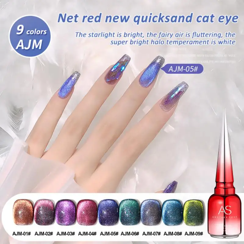 

15ml/Bottle Pink Snowlight Cat Eye Magnetic Nail Gel Polish Sparking Silver Effect Soak Off Gel Semi Permanent Varnish Nail Art