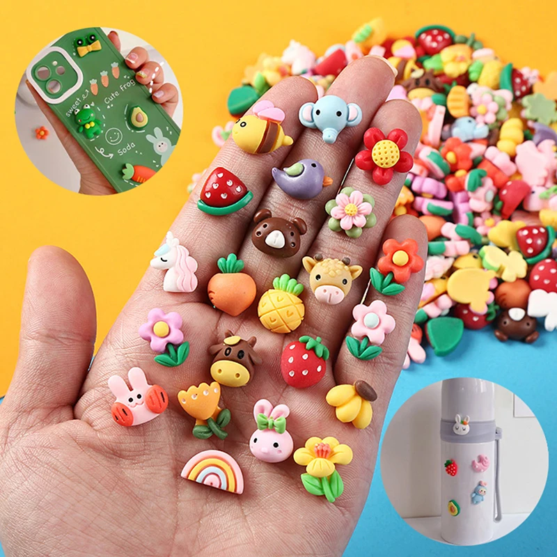 

50Pcs Cartoon Resin Gems 3D Charms For Acrylic Nails Manicure Nails Supply Stones Cute Water Bottle Cup Decor Diy Accessories