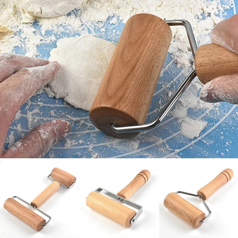 

Wooden Rolling Pin Hand Dough Roller for Pastry Fondant Cookie Dough Chapati Pasta Pizza Kitchen Bakery Tool