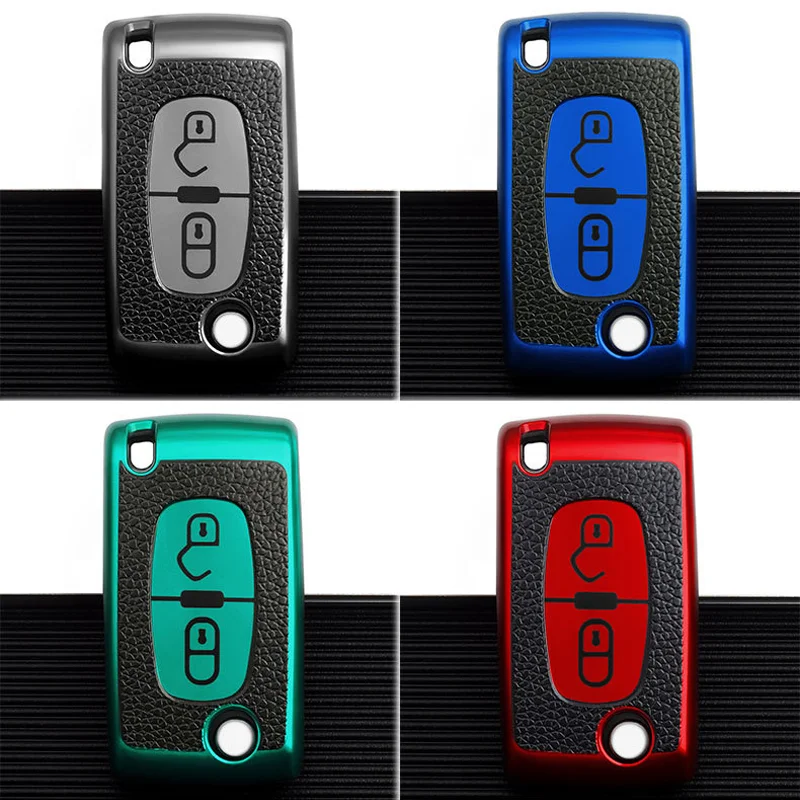 

Fashion TPU Car Key Cover Case Protect Shell Bag For Citroen C2 C3 C4 C8 PEUGEOT 308 207 307 3008 5008 2 3 Buttons Accessories
