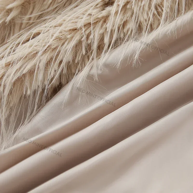 Neo Mint Стильная шикарная пушистая меховая куртка для женщин 2024 зимняя шуба с