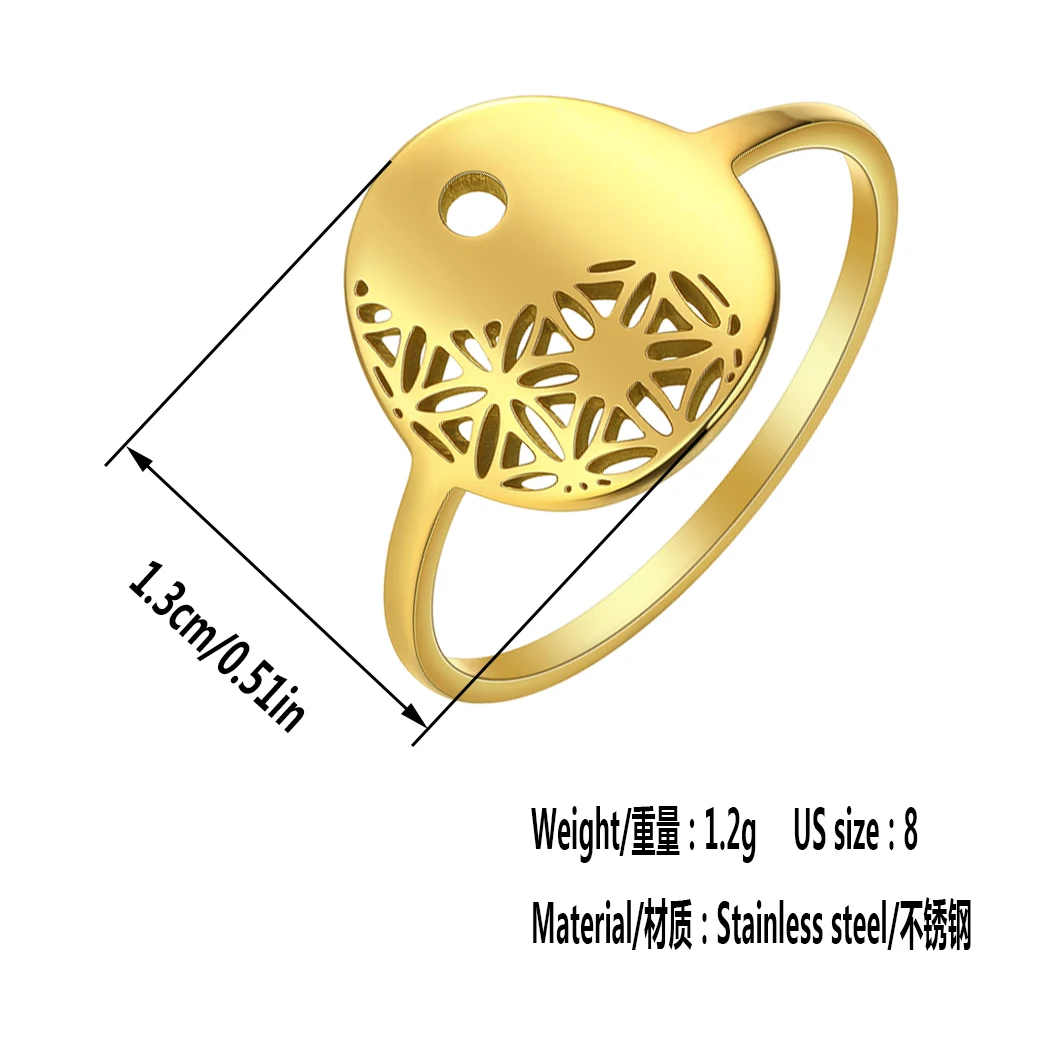 Женское составное кольцо Инь из нержавеющей стали геометрической формы в