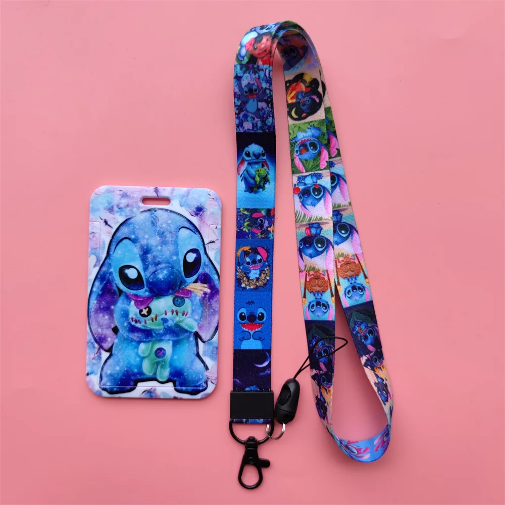 Пластиковый держатель для карт Disney Stitch с рисунком аниме крутой модный бейдж